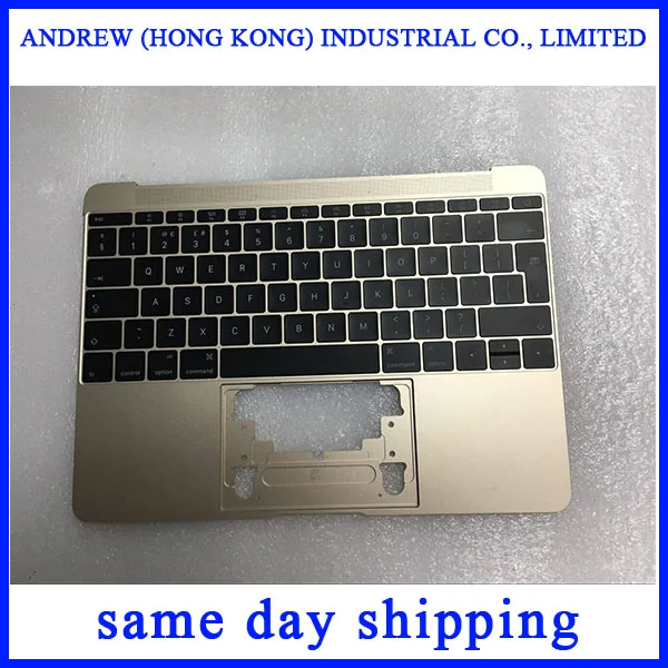 

Original 2016 Topcase For Macbook Pro Retina 12" A1534 Topcase With UK Keyboard Upper Top Case UK Layout 2016 Years Gold Color