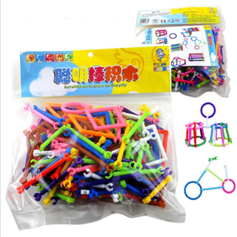 Children's smart stick building blocks plastic plug assembling