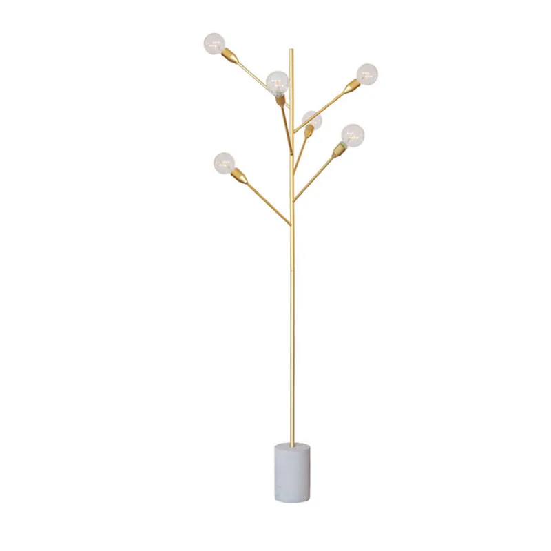 

Nordic Post modern personality creative Cement floor lamp living room bedroom 3/6 E27 LED Bulbs Branch Gold standing lamp
