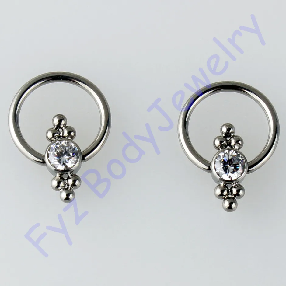 

G23 Titanium Crystal CZ Ear Tragus Cartilalges Stud 16g CBR Captive Ring Piercing Nose Ring Body Jewelry