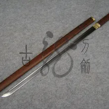 S0904 коричневый розовое дерево прямой ниндзя меч ручной полировальный станок углеродистая сталь лезвие 39,9"