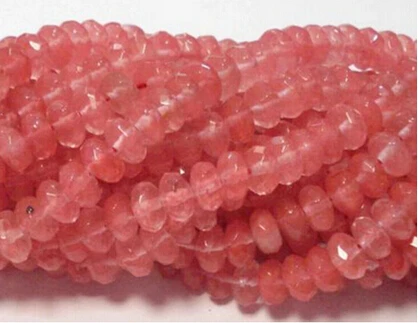 

Free shipping >>@ > 5Strand 5x8mm Faceted Pink Watermelon Tourmaline Abacus Loose Bead 15''