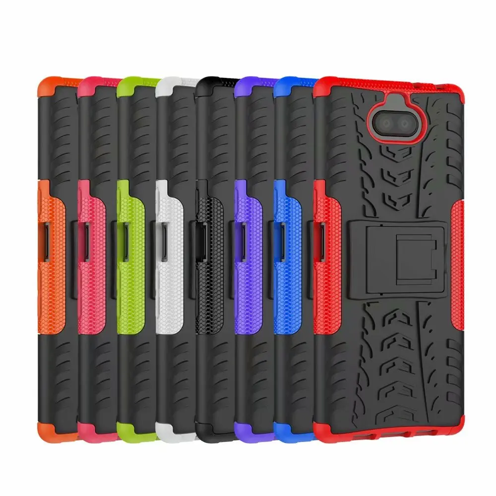 

360 Full Hybrid Armor Stand Case For Sony Xperia 10 10 Plus Silicone TPU+PC Anti-knock Back Cover XA3 XA3 Ultra Phone Case