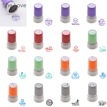 

Chzimade Teacher Self-Inking Rubber Stamp Parents Comment Invigorative Words Children Cartoon Stamp Gift