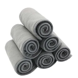 Happyflute inserções de fraldas de microfibra, de carvão de bambu, forro de fraldas de bebê, 10 unidades de embalagem 2 camadas + 2 inserções de microfibra