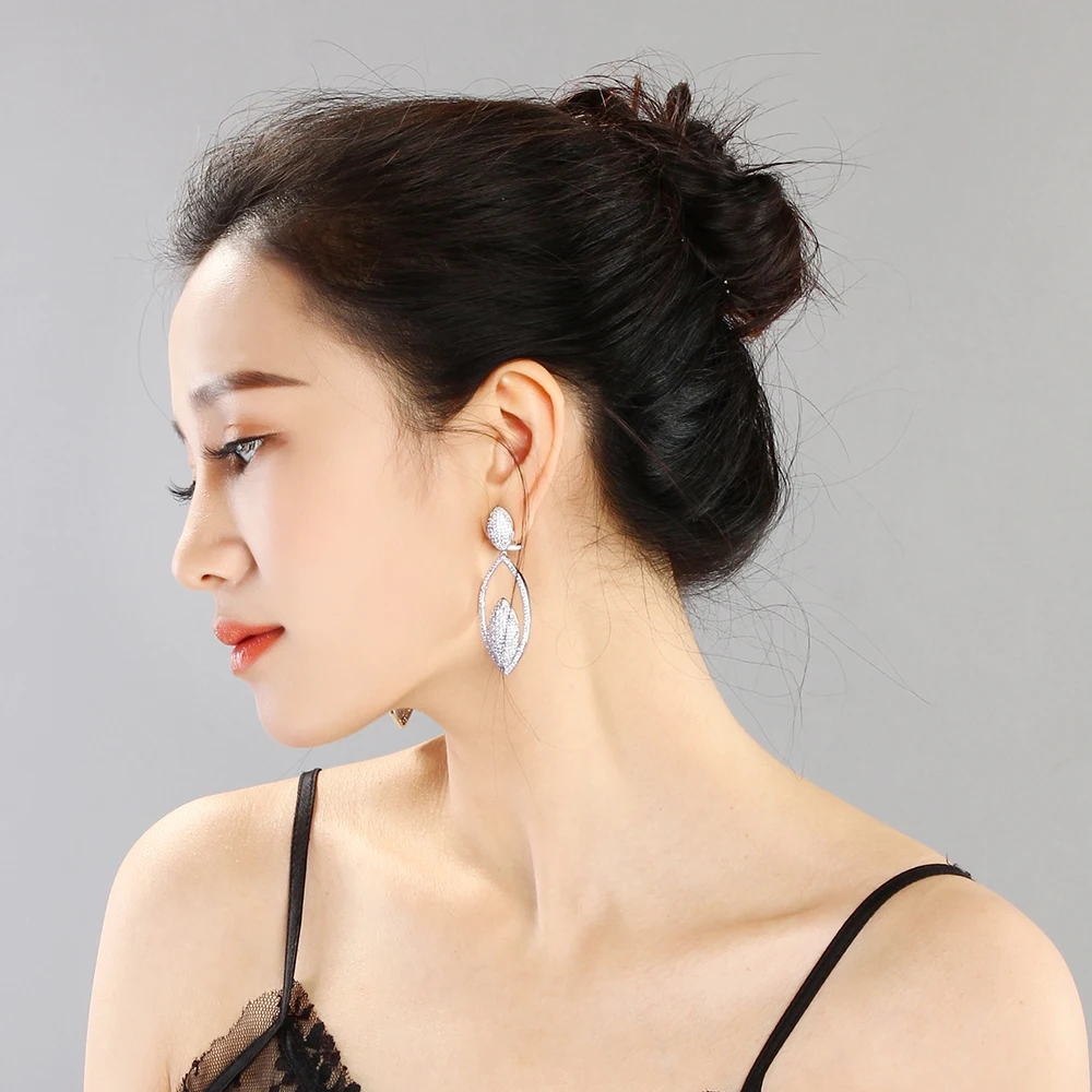 Unique Design 60mm Long Oval Big Drop Earring High Quality Jewelry Accessories New Party Large Women Earrings