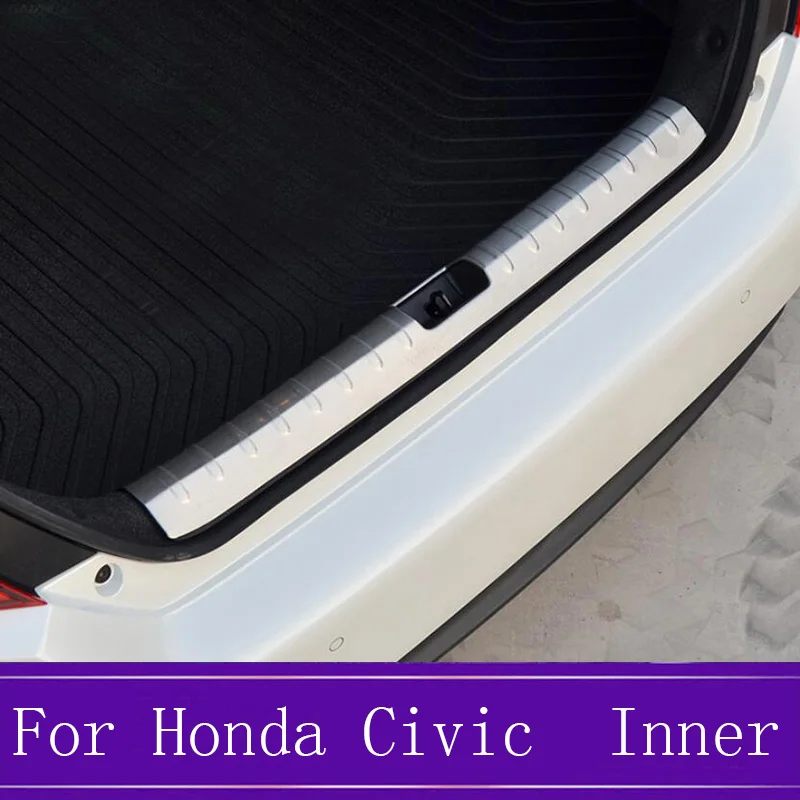 Багажник заднего бампера из нержавеющей стали, декоративная полоска, аксессуар для автомобиля Honda Civic 10th