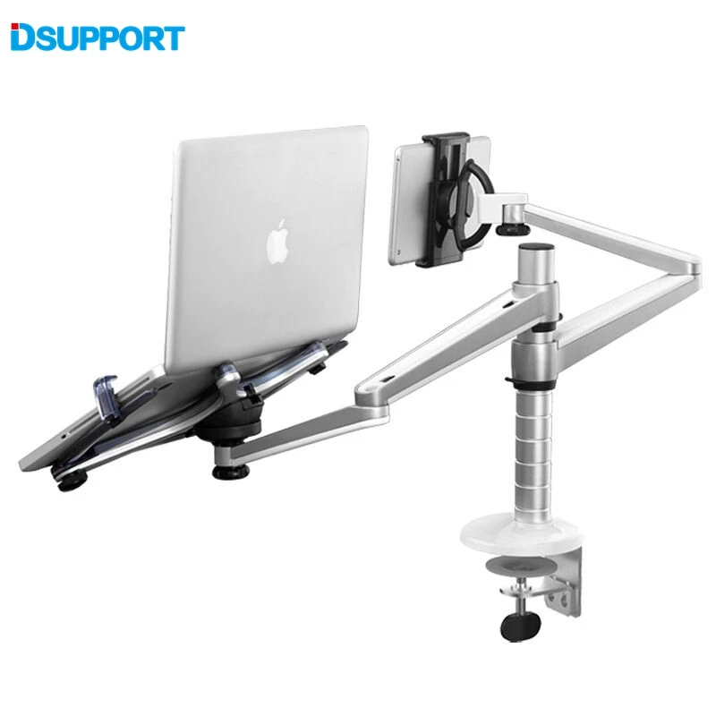 Buy Free Shipping OA 9X Full Motion Dual Arm Laptop + Tablet PC Stand Rotate