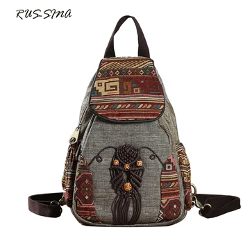 

New Fashion Canvas National School Student Backpack Knitting Teenager Preppy Style Rucksack Large Capacity Packsack YNS-TG-127
