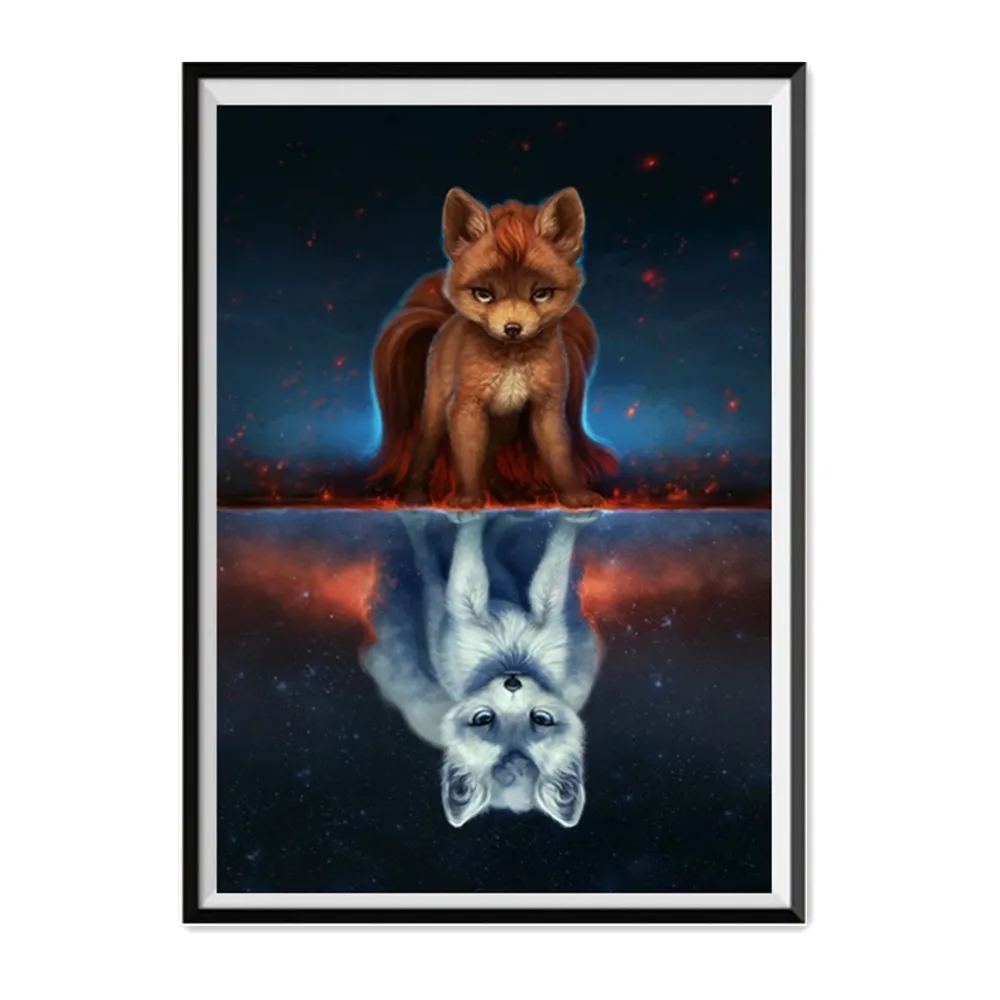 

SaShiKo Diamond Painting 5D Drill Daimond Painting Fox Animals Embroidery for Home Decor Cartoon Animal Gift