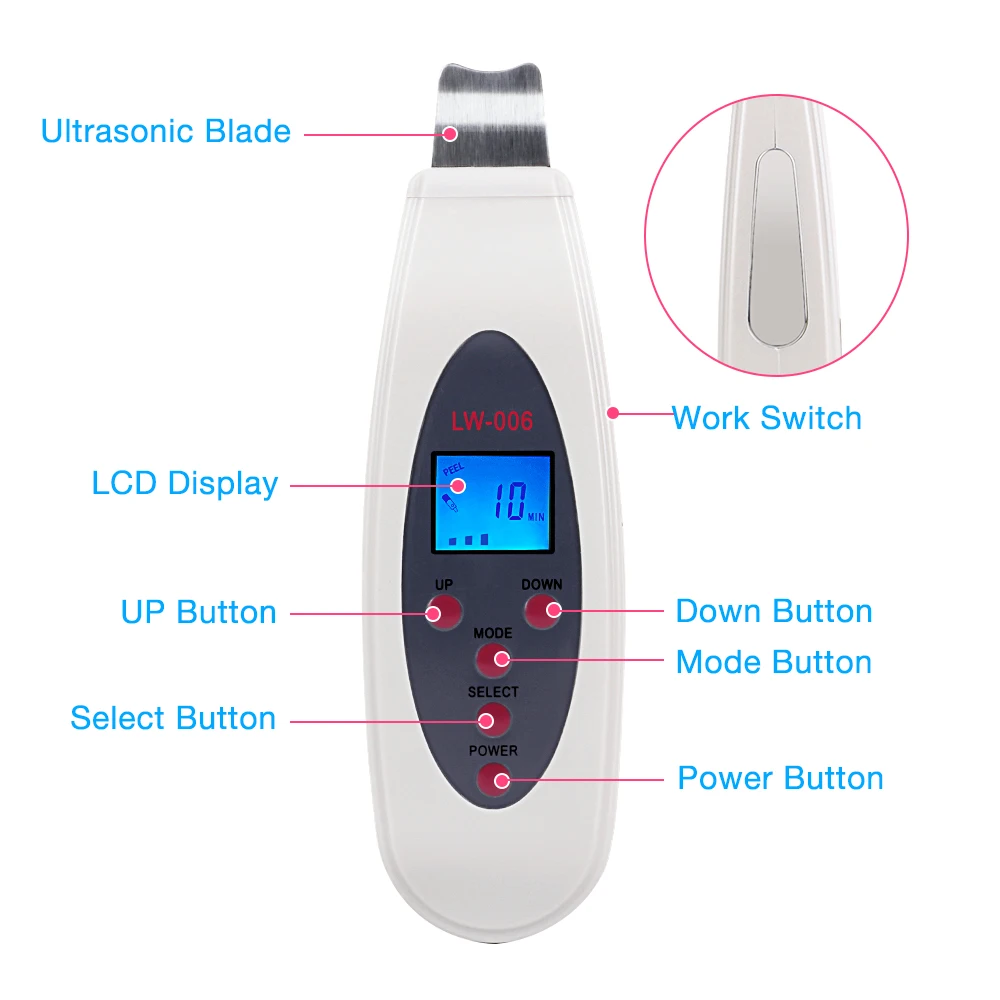 Price Beauty Star Ultrasonic Skin Scrubber Cleanser Face Cleaning Acne Removal Galvanic Facial Spa Ultrasound Peeling Clean Tone Lift