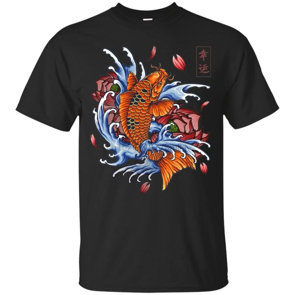 Koi Fish футболка Yakuza тату рубашка японское искусство новые модные мужские топы