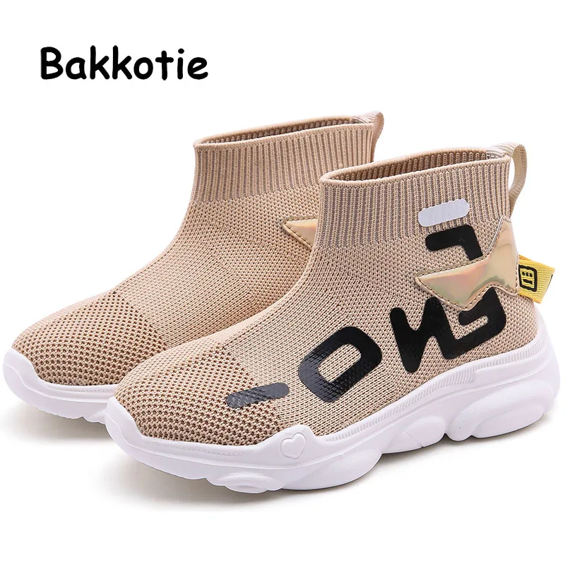 

Bakkotie 2019 Summer Boys Mesh High Sneakers New Kids Breathable Brand Casual Shoes Baby Girls Fashion Soft Sports Shoes