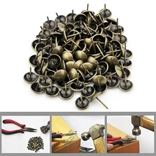 OOTDTY 100PC antiguo bronce tapicería joyería de uñas regalo caja de vino sofá decoración Vintage estilo libro Thumbtack 9x9mm