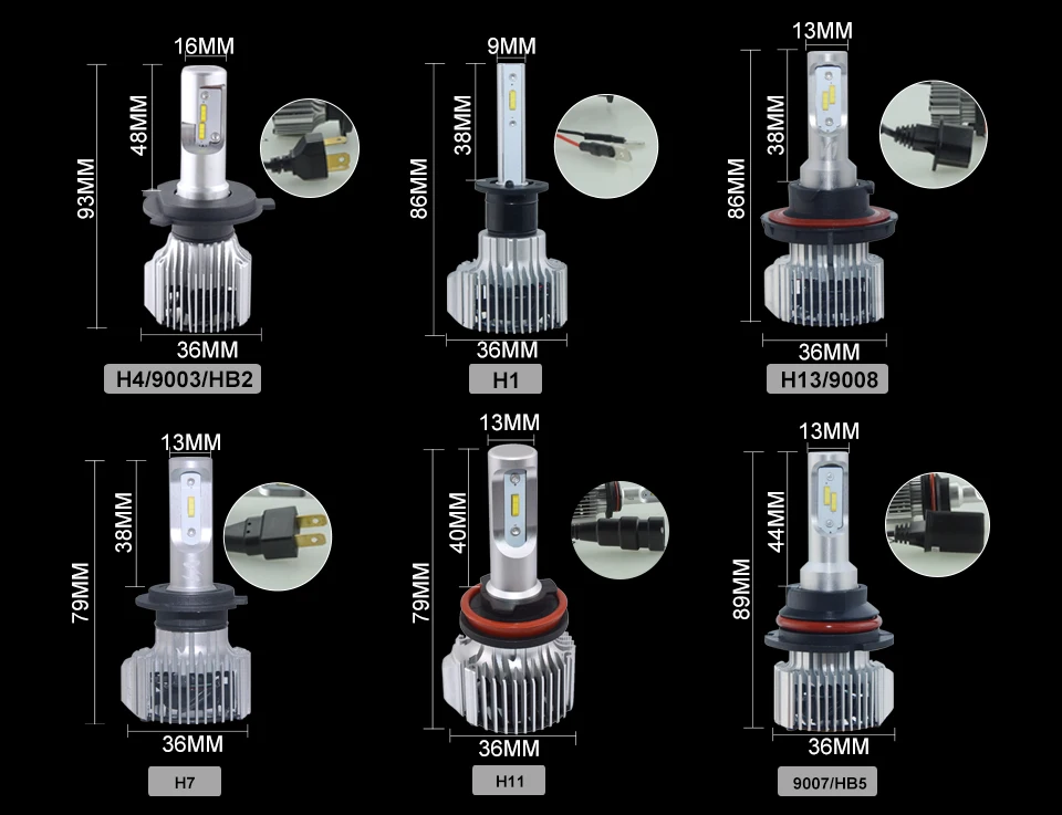 H4 H7 LED Car bulb Car headlight lamp (3)