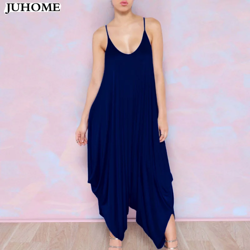 Женский свободный комбинезон без рукавов с V образным вырезом|harem pants jumpsuit|rompers womens