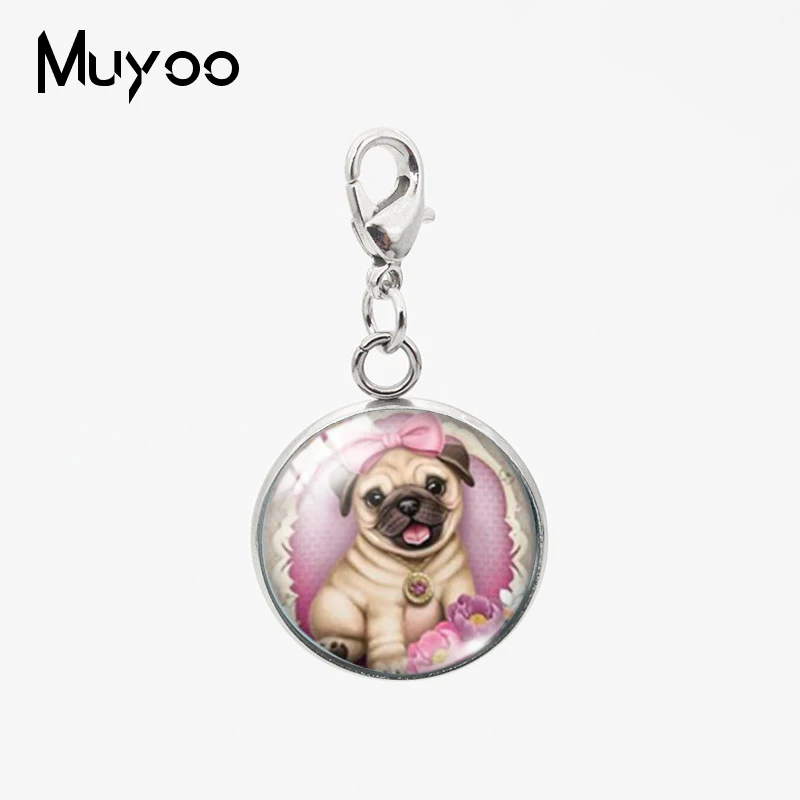 Красивые милые собаки кролик кошки животные мультфильм Круглый принт стеклянный