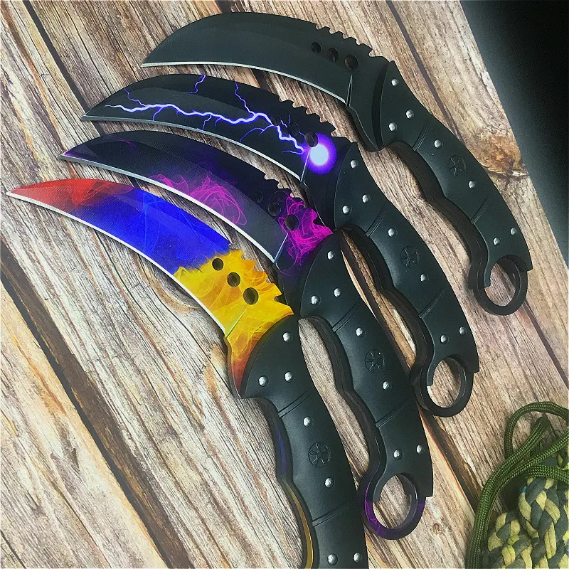 Cs go 420C сталь karambit cs go тактический нож ABS Ручка счетчик удара нож-мачете выживания охотничий нож с зажимом для ремня