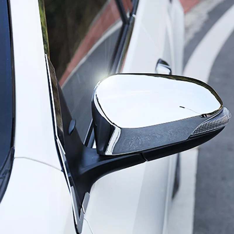 

For Toyota Yaris Vitz 2017 2018 ABS Chrome Car Rearview Mirror Cover Trim Decorate Frame Moulding accessories 2pcs