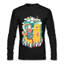 Hot Sale Men tshirt Long Sleeve Unicorn Sailor Elastic Unique Print Cartoon Tee Tops Camisetas Mens T-shirts