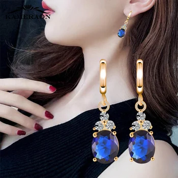 

2019 Korean Style Womens Earrings With Stones And Crystals Fashion Jewelry Austrian Bright Zircon Long Earrings Accessories