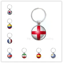 LLavero de la Copa Mundial de Corea/Costa Rica/Francia/Inglaterra/Columbia patrón de bandera nacional de fútbol llavero de regalo de fútbol