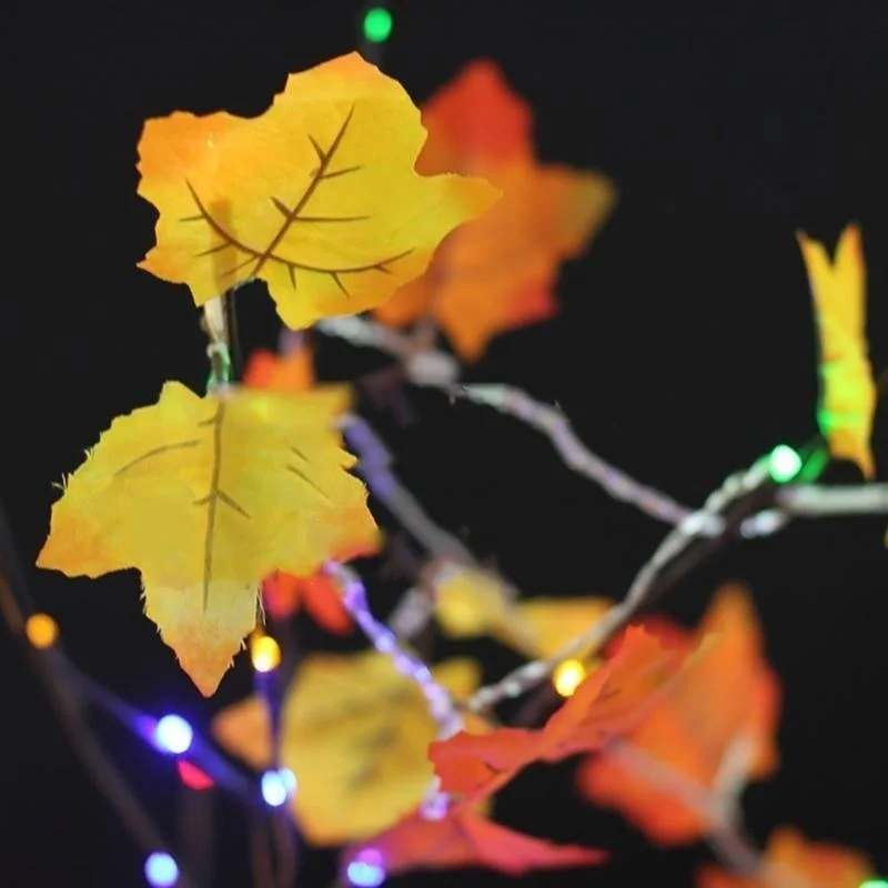 10 Светодиодный светящийся лист урожая осенние листья гирлянды огни струнные украшения на День Благодарения свадебные украшения, аксессуары