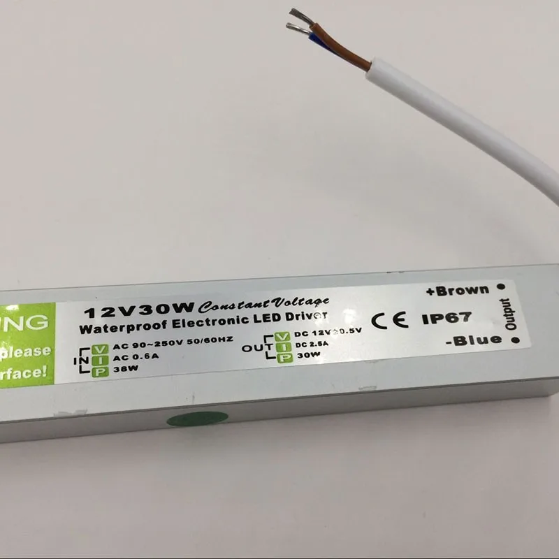 US $111.00 Free Shipping DC 12V 24V 30W Electronic LED Driver IP67 Waterproof Outdoor Lighting Equipment Dedicated Power Supply Transform