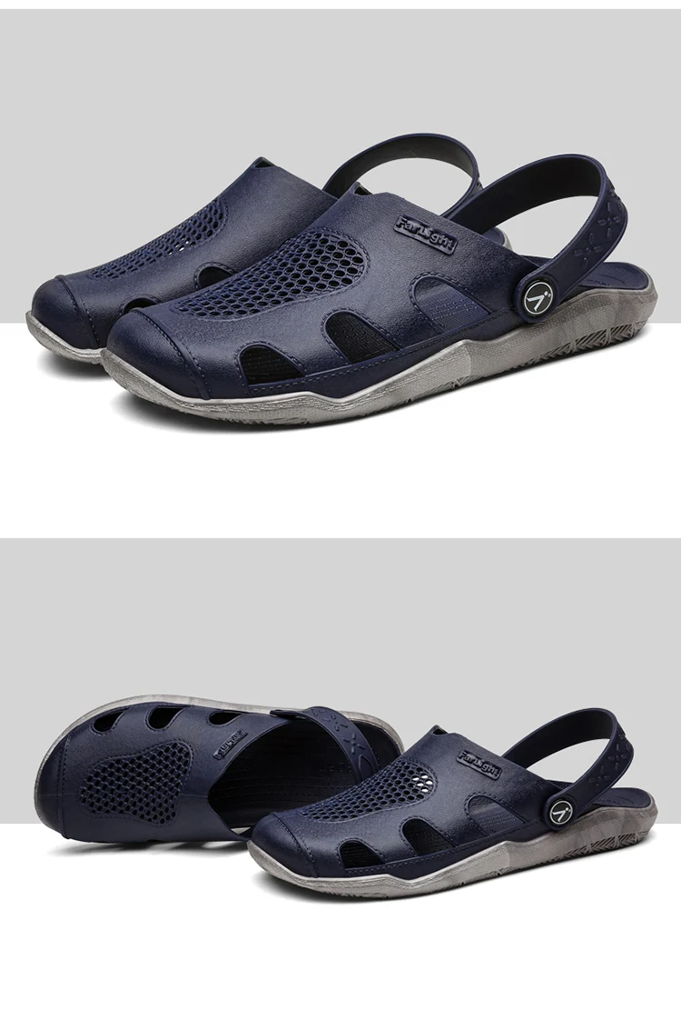 HKIMDL/ модные мужские сандалии; Летние уличные сандалии; дышащие повседневные уличные Нескользящие пляжные шлепанцы
