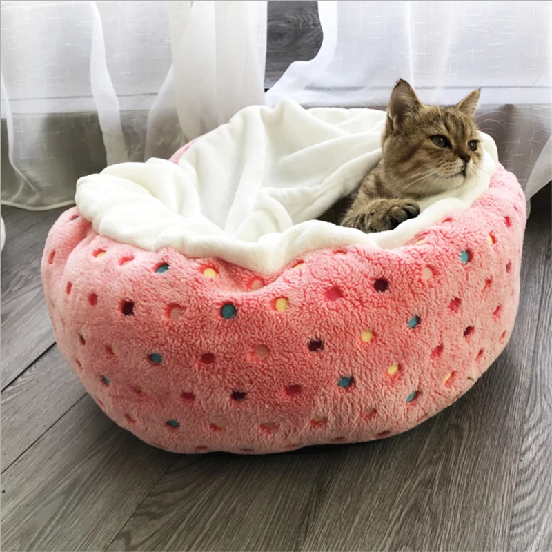 Winter Warm Cat Sleeping Bags Pet Beds Half Cover Winter Nest Kitty