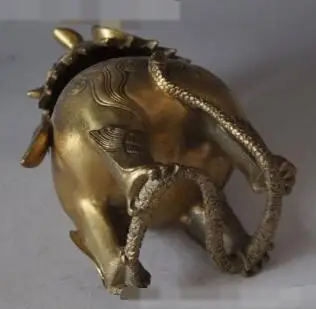 

S1055 6"Chinese buddhism Bronze Foo Fu Dog Lion Snake Statue incense burner Censer discount 30% (C0324)