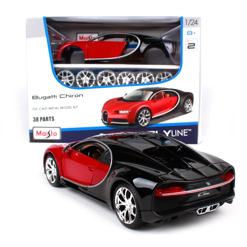 Tanie 124 Maisto Bugatti Chiron linii montażowej DIY Diecast Model samochodu zabawki nowy w pudełku darmowa wysyłka nowy przyjazd 39514