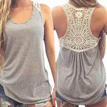 Women T-shirt Summer Style 2017 New Lace Vest Top Sleeveless Casual Tops Tees Fanoni Crochet Vest Top
