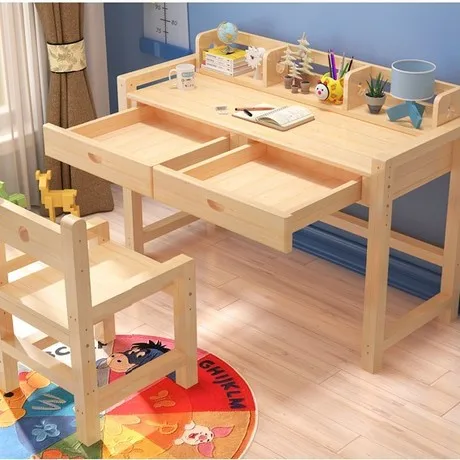 Детские мебельные гарнитуры один стол+ одна обивка на стулья твердой древесины наборы детской мебели детский стул и стол для учебы 100*50*75 см