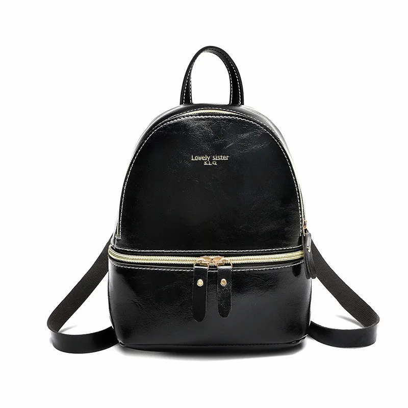

Korean-Style Double Zip Candy-Colored Backpack Fashion New Pu Small Women Backpacks Tide Tourism Mini Shoulder Lady Bucket bag