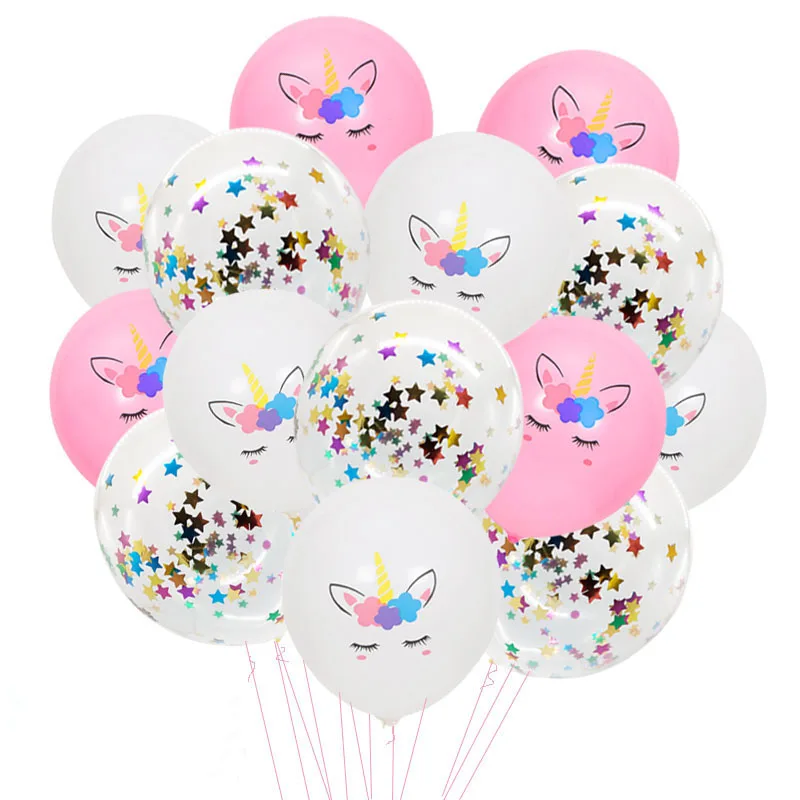 

15pcs Unicorn Party Balloons Birthday Baloon Unicorn Decoration Latex Confetti Balony Unicorn Birthday Deco Ballons Globos XN