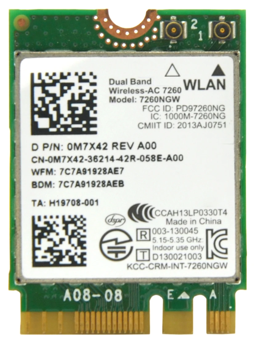 Lot 10 Intel Dual Band M.2 Wireless-AC 7260NGW 802.11ac WiFi Wireless BT Card