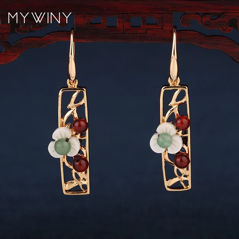 MYWINY модные ювелирные изделия из меди и ракушки серьги crujiente ручной работы