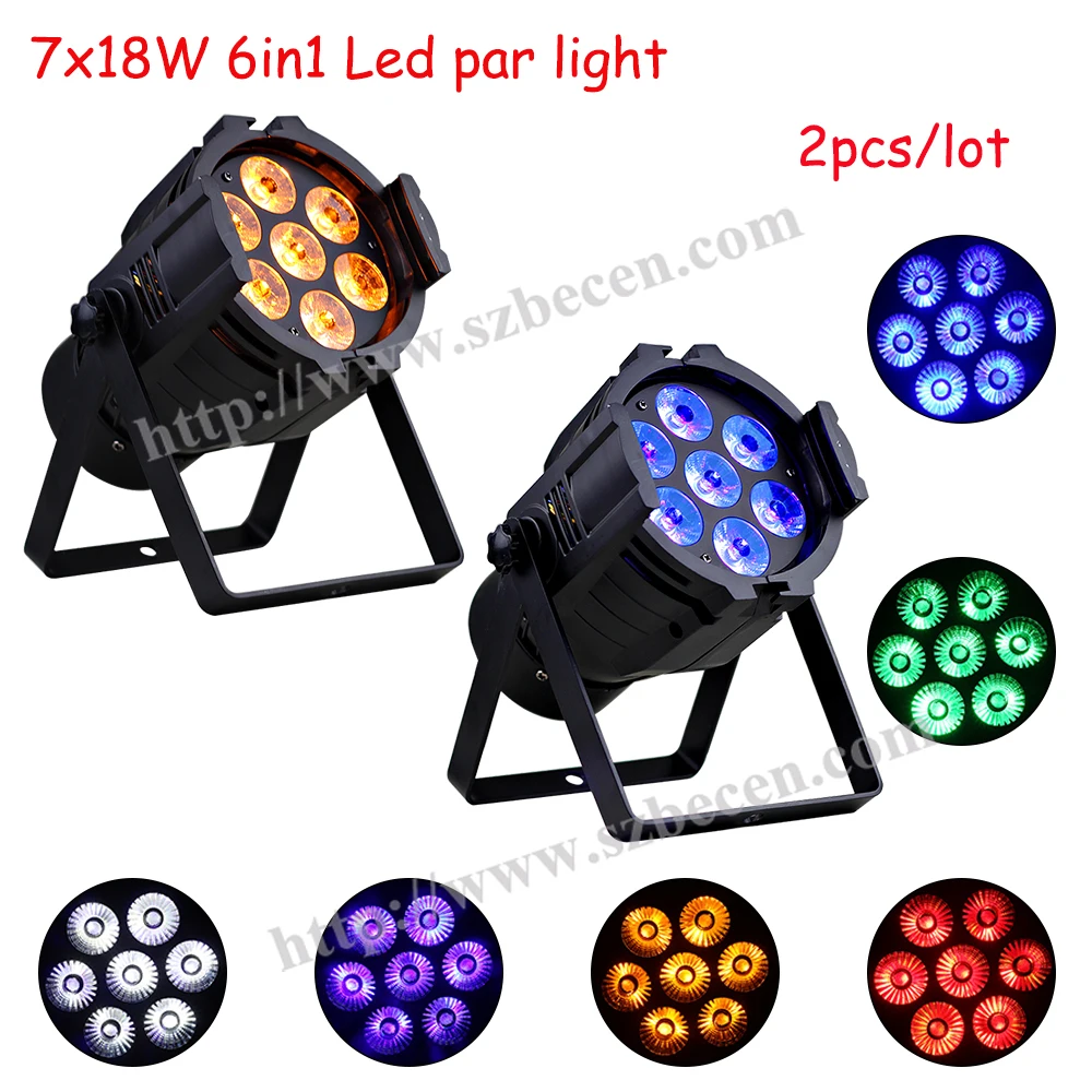 BECEN 2 шт./лот LED Par Can 6в1 7x18 Вт RGBWA УФ-свет для дискотеки событий | Освещение