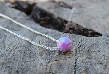 

PINJEAS Sterling ball Opal necklace handmade tiny dot bead choker charm fashion minimalist jewelry gifts birthday