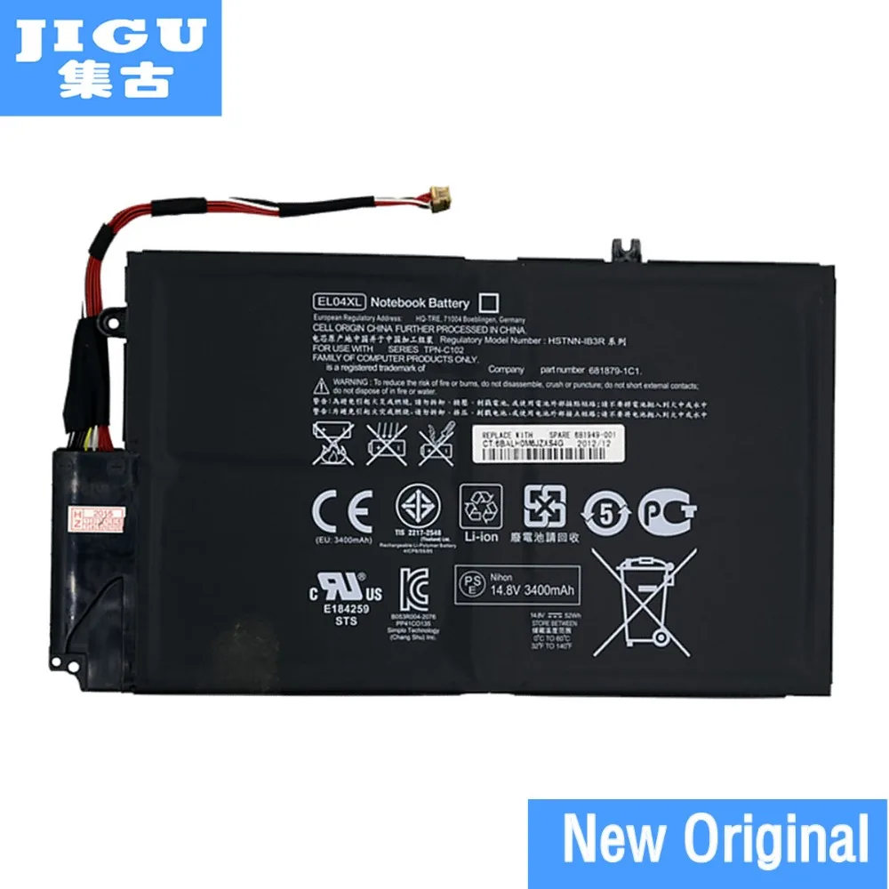 JIGU ноутбук Батарея EL04XL для hp TPN-C102 ENVY 4-1000 4-1151er 4-1007TX 4-1008tx 4-1218TU HSTNN-UB3R IB3R 681879-1C1