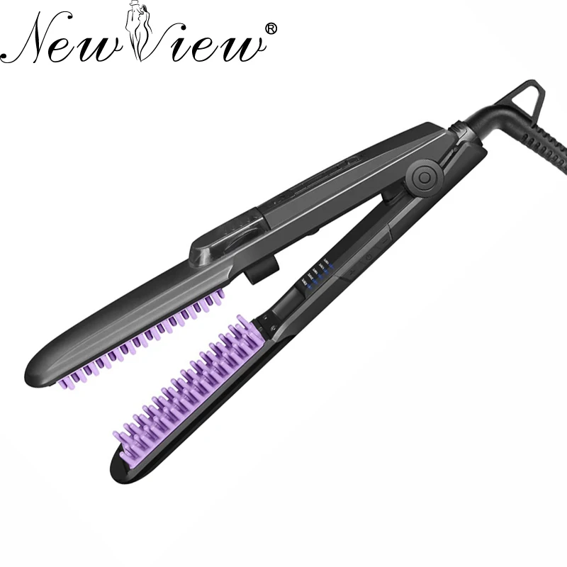 

NewView Ceramic Steam Styler Hair Straightener Brush Comb Hairbrush LCD Straightening Hair Styling Tools