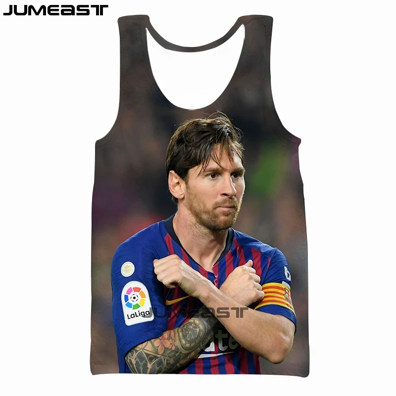 Jumeast бренд для мужчин/женщин 3D Печатный жилет Футбол Звезда Lionel Messi короткий рукав модный спортивный пуловер летние майки футболки - Цвет: 23