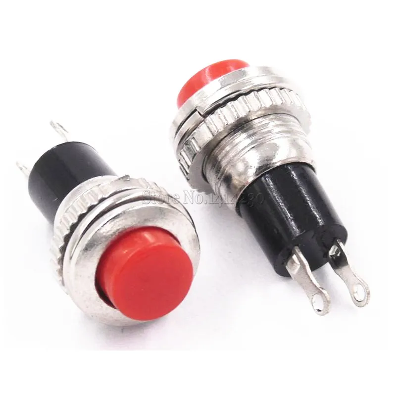 10 Black Momentary Push Button Switch 10mm DS-314 ON//OFF Lockless Switches