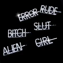 Горячая Мода Письмо Слово горный хрусталь кристалл шпилька заколки для волос заколка украшение для волос аксессуары Новинка