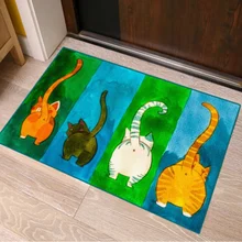 3D Печатный ковер ванная кухня Противоскользящий коврик приветственные напольные коврики с принтом кота Ванная комната дверной коврик для кухни
