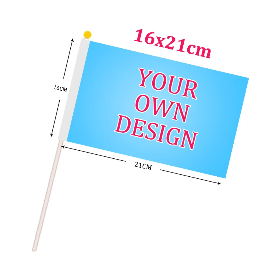 

Custom flag 16x21cm Polyester all logo all color Customization handle flag