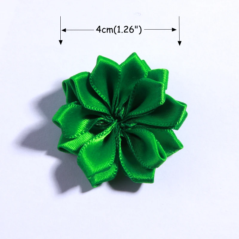 120 шт 4 см Искусственный Цветок атласные цветы поделка, букет из цветов для волос аксессуары Розочка острый цветок без заколки для волос