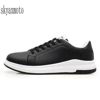 

2017 New Arrival Men Sports Shoes Boy Breathable PU Leather Students White Color Footwear No-Slip Walking Running Sneakers 38-46
