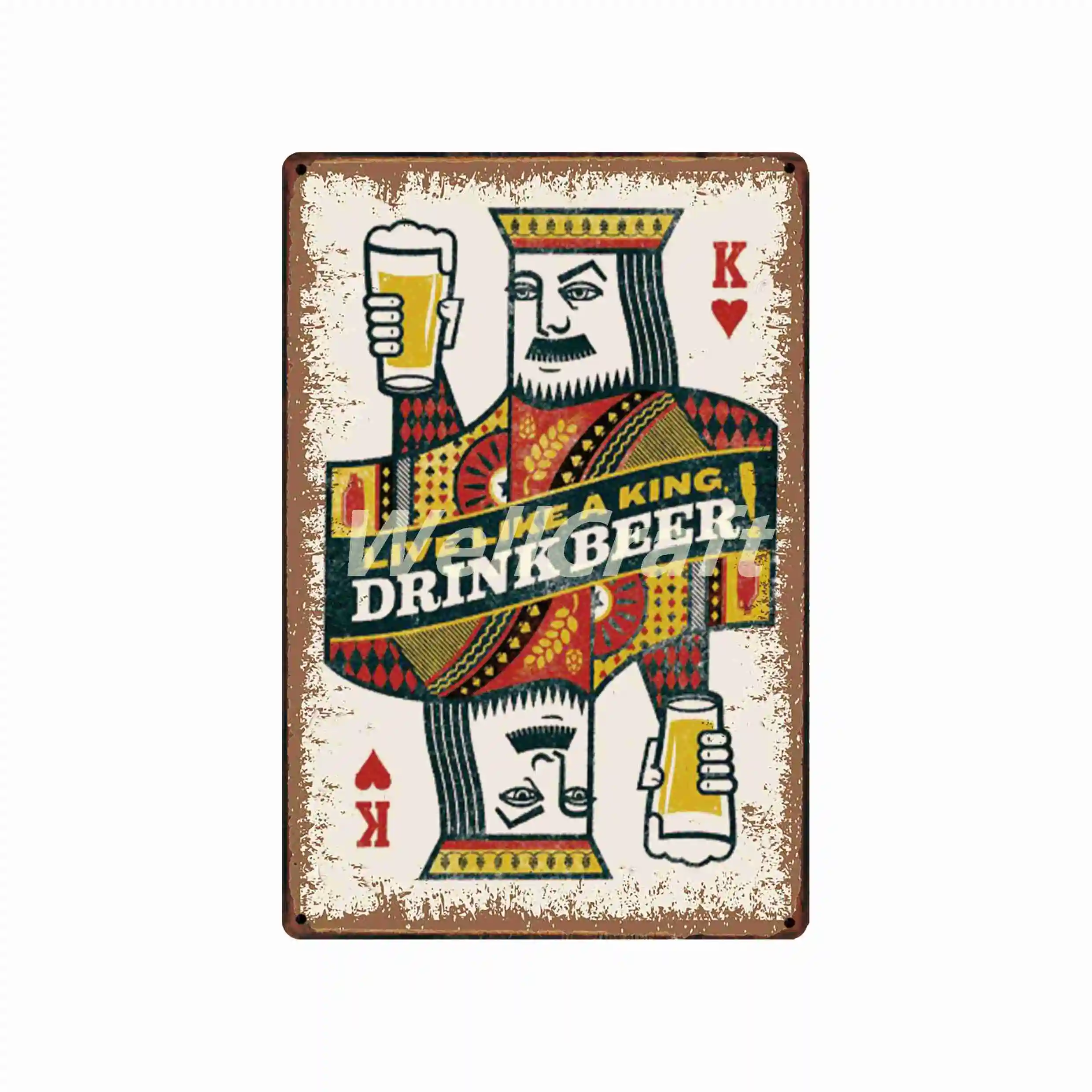 [WellCraft] надпись GOOD BEER ZONE KEEP CALM винтажная открытая металлическая табличка